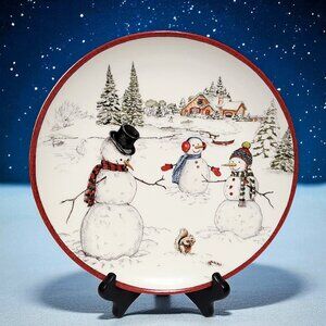 NEW Williams Sonoma Snowman Dinner Plate 10.75" Stoneware Christmas